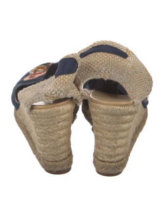 Christian Louboutin Canvas Beaded Accents D'Orsay Pumps