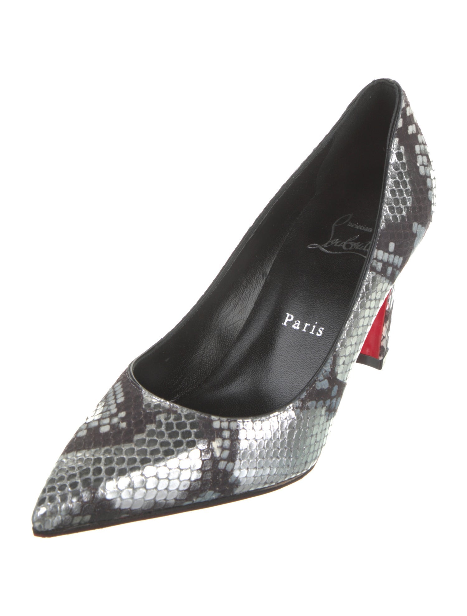 Christian Louboutin Embossed Leather Animal Print Pumps