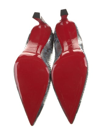 Christian Louboutin Embossed Leather Animal Print Pumps
