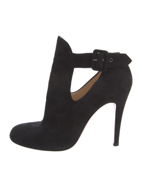 Christian Louboutin Suede Cutout Accent T-Strap Pumps