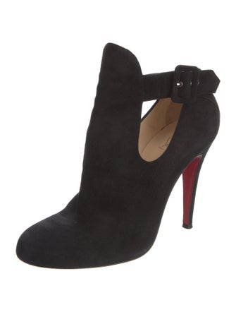Christian Louboutin Suede Cutout Accent T-Strap Pumps