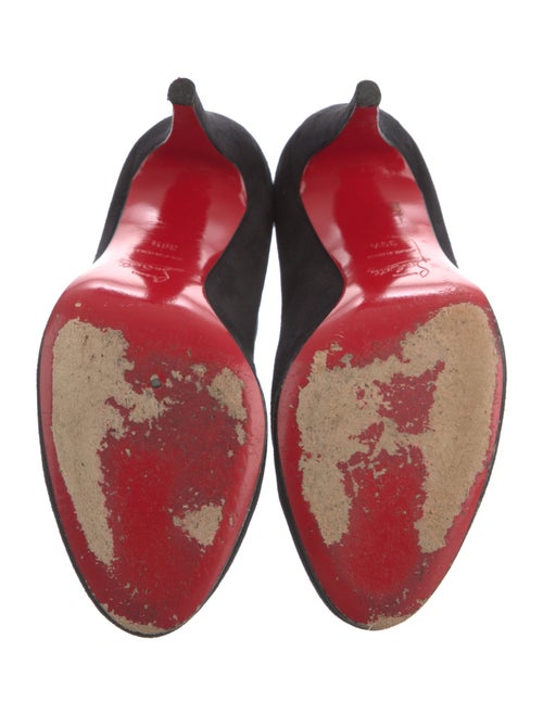 Christian Louboutin Suede Cutout Accent T-Strap Pumps