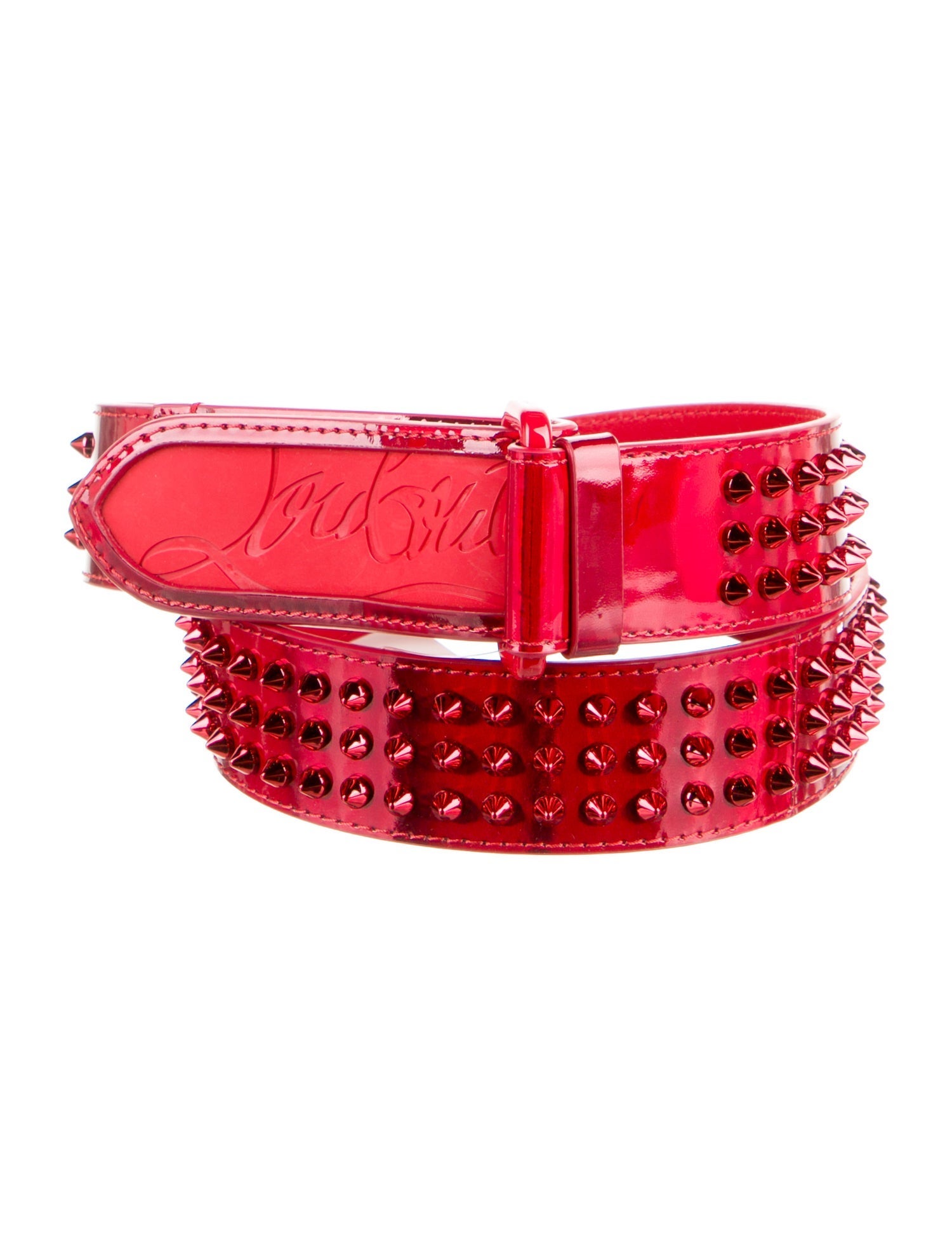 Christian Louboutin Patent Leather Studded Accents Belt