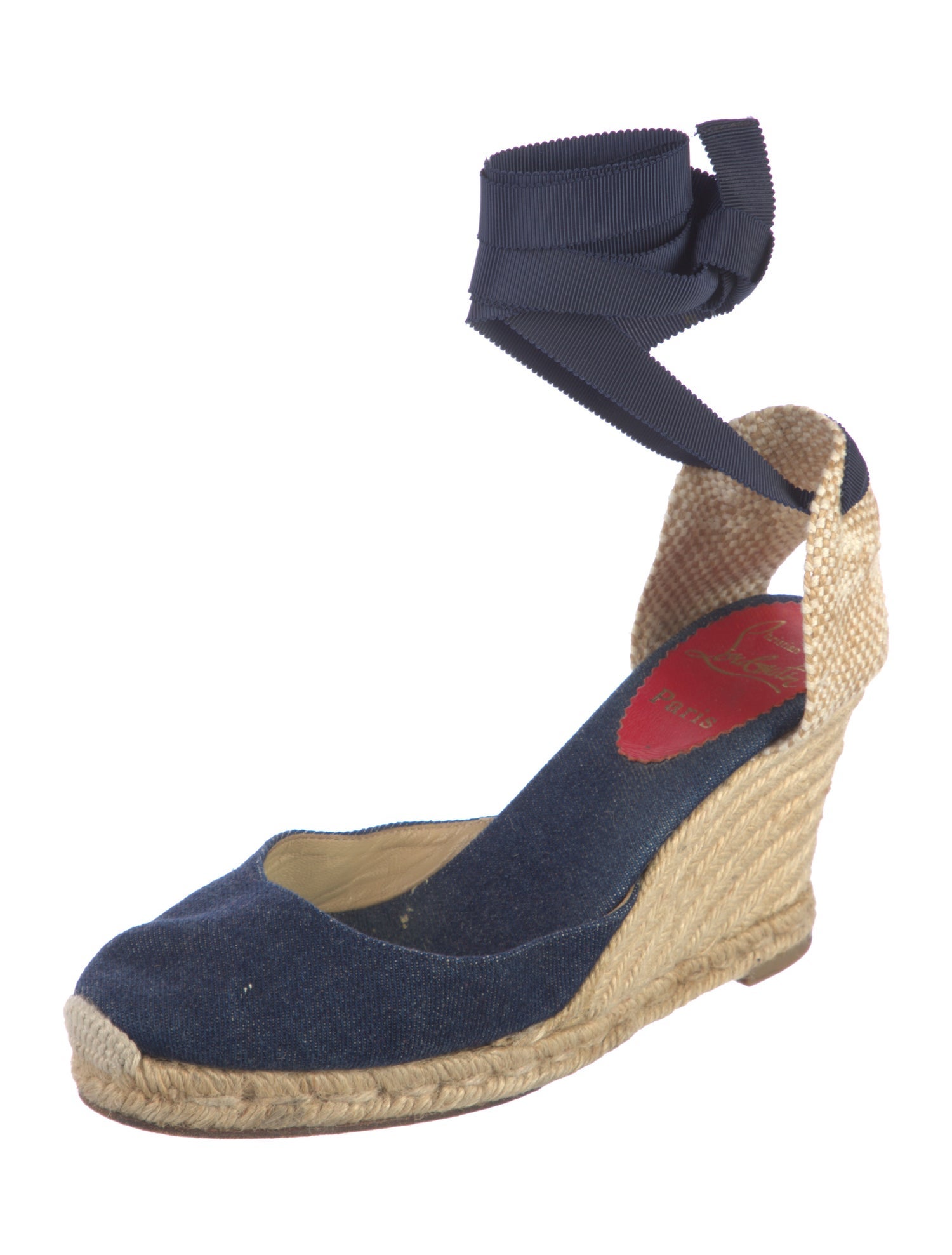 Christian Louboutin Canvas D'Orsay Pumps