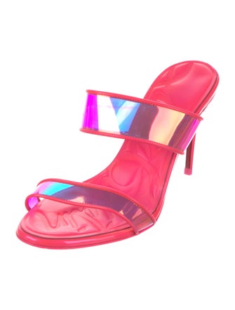 Christian Louboutin PVC Leather Trim Embellishment Slides