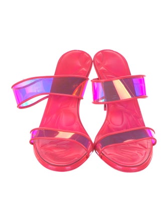 Christian Louboutin PVC Leather Trim Embellishment Slides