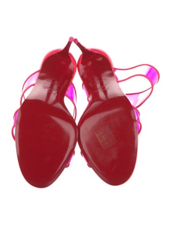 Christian Louboutin PVC Leather Trim Embellishment Slides