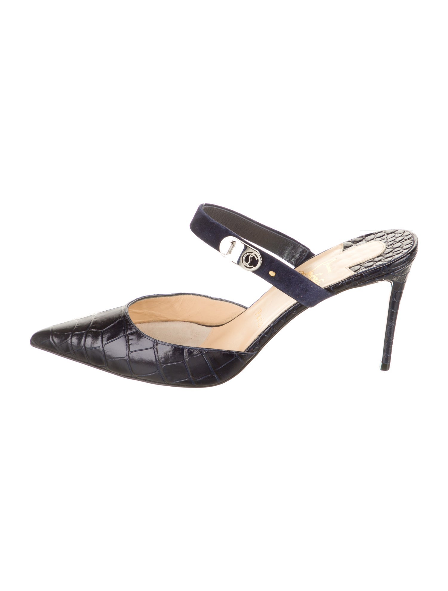 Christian Louboutin Embossed Leather Mules