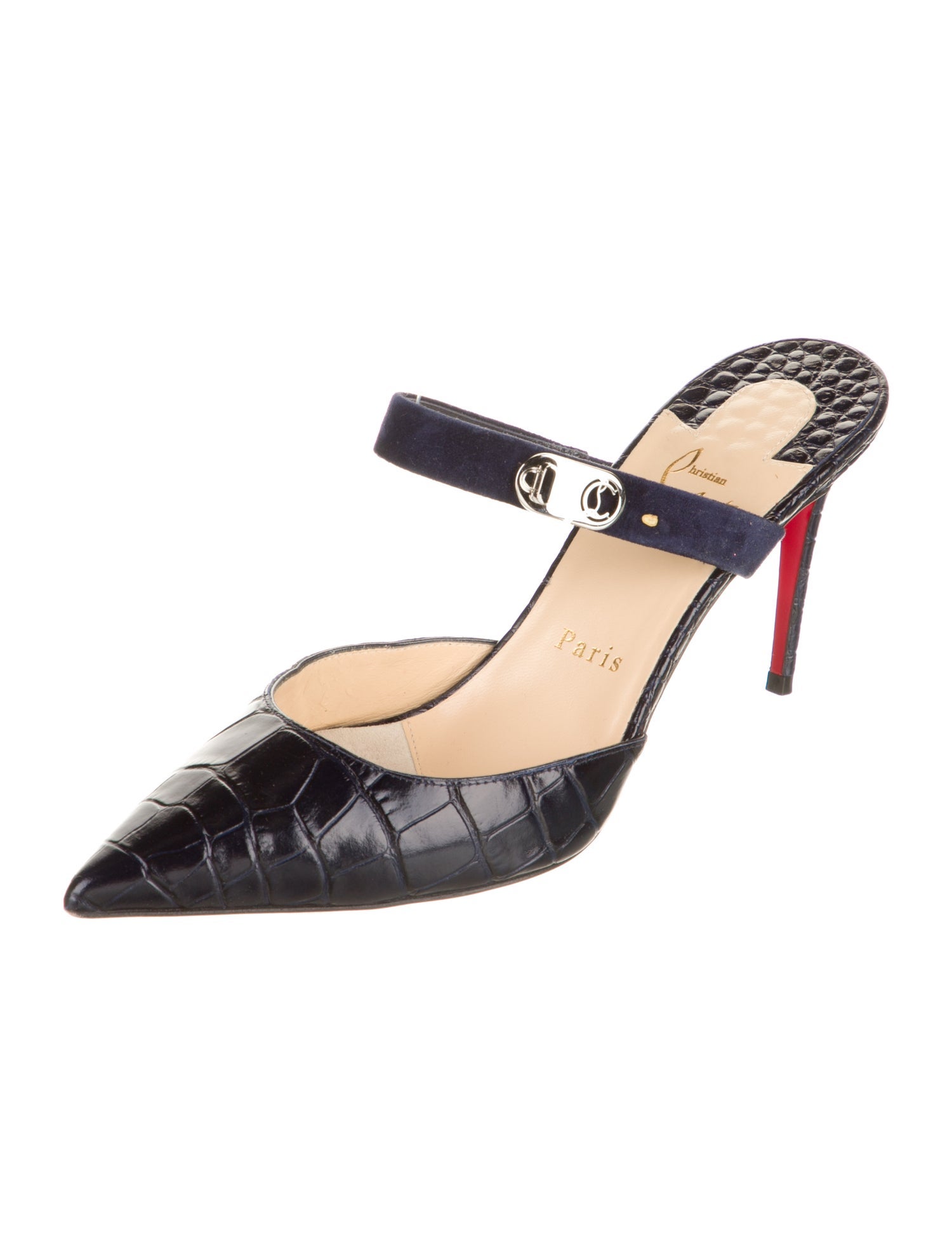 Christian Louboutin Embossed Leather Mules