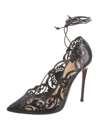 Christian Louboutin Patent Leather Lasercut Accents D'Orsay Pumps