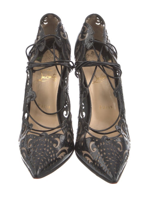 Christian Louboutin Patent Leather Lasercut Accents D'Orsay Pumps