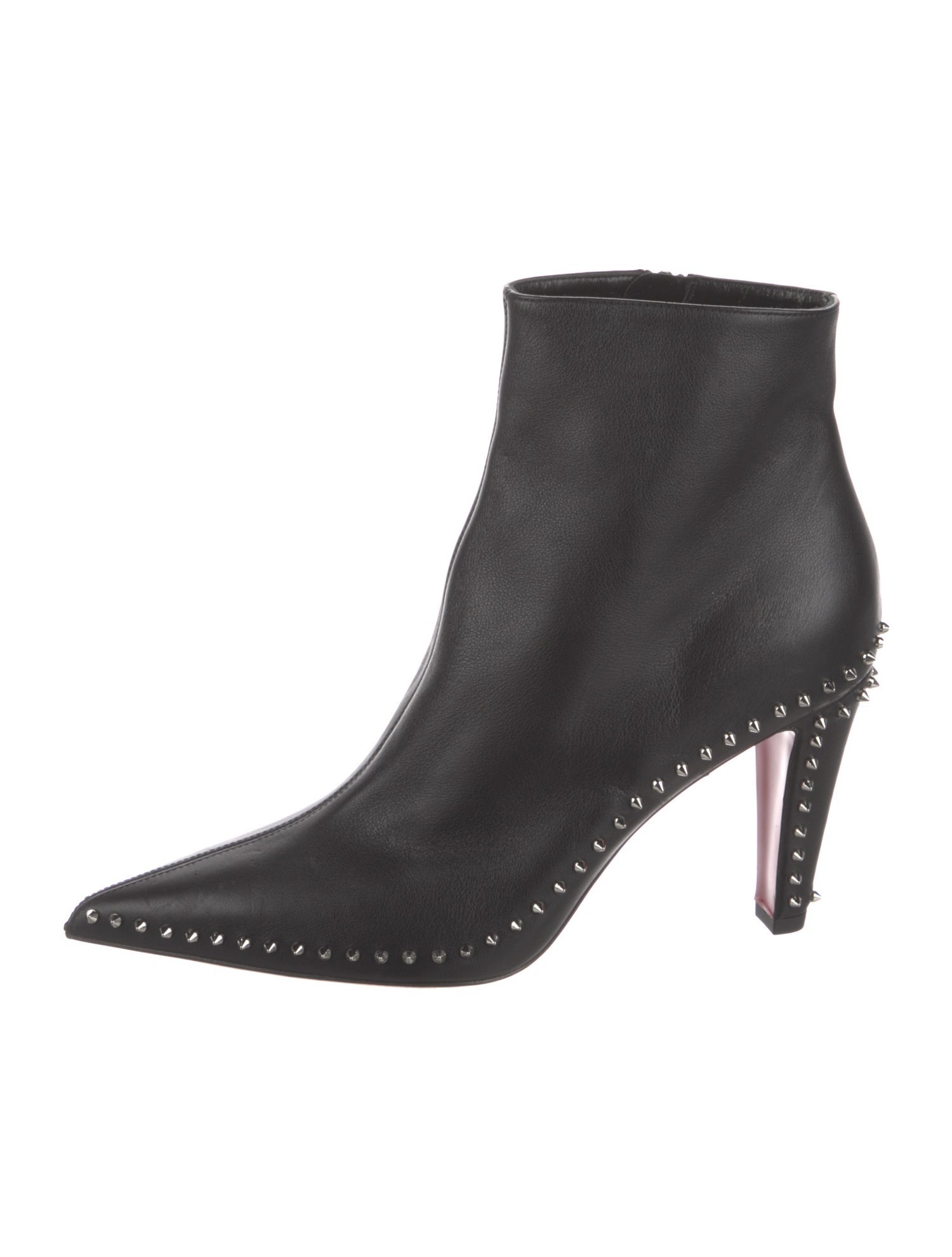 Christian Louboutin Leather Studded Accents Boots
