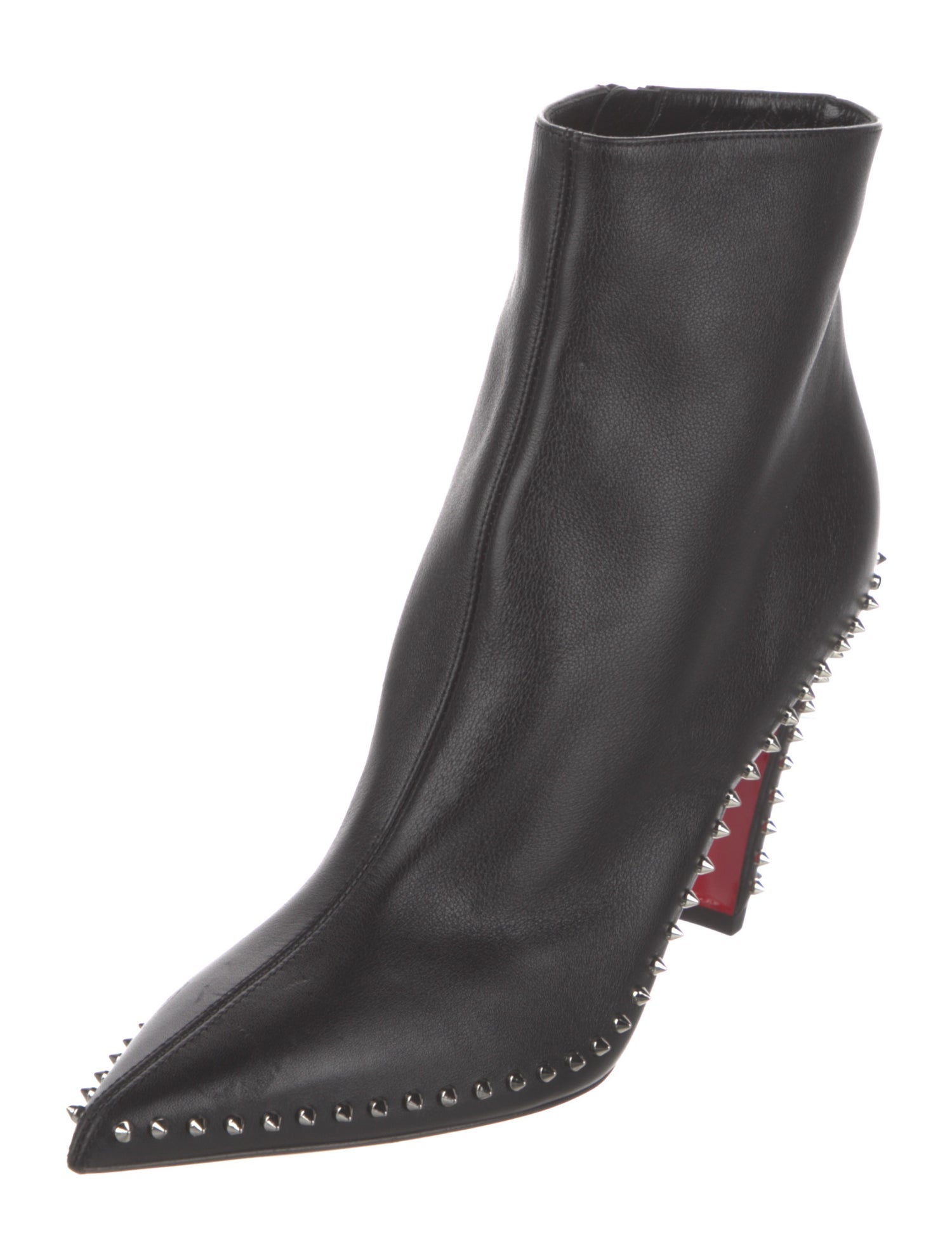 Christian Louboutin Leather Studded Accents Boots