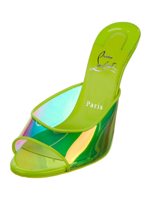 Christian Louboutin PVC Leather Trim Embellishment Slides