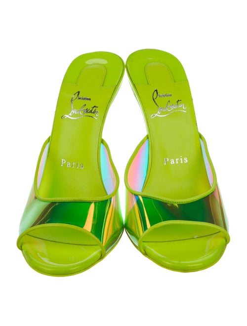 Christian Louboutin PVC Leather Trim Embellishment Slides