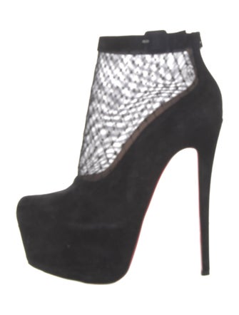 Christian Louboutin Suede Mesh Accents Boots