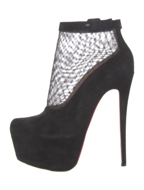 Christian Louboutin Suede Mesh Accents Boots