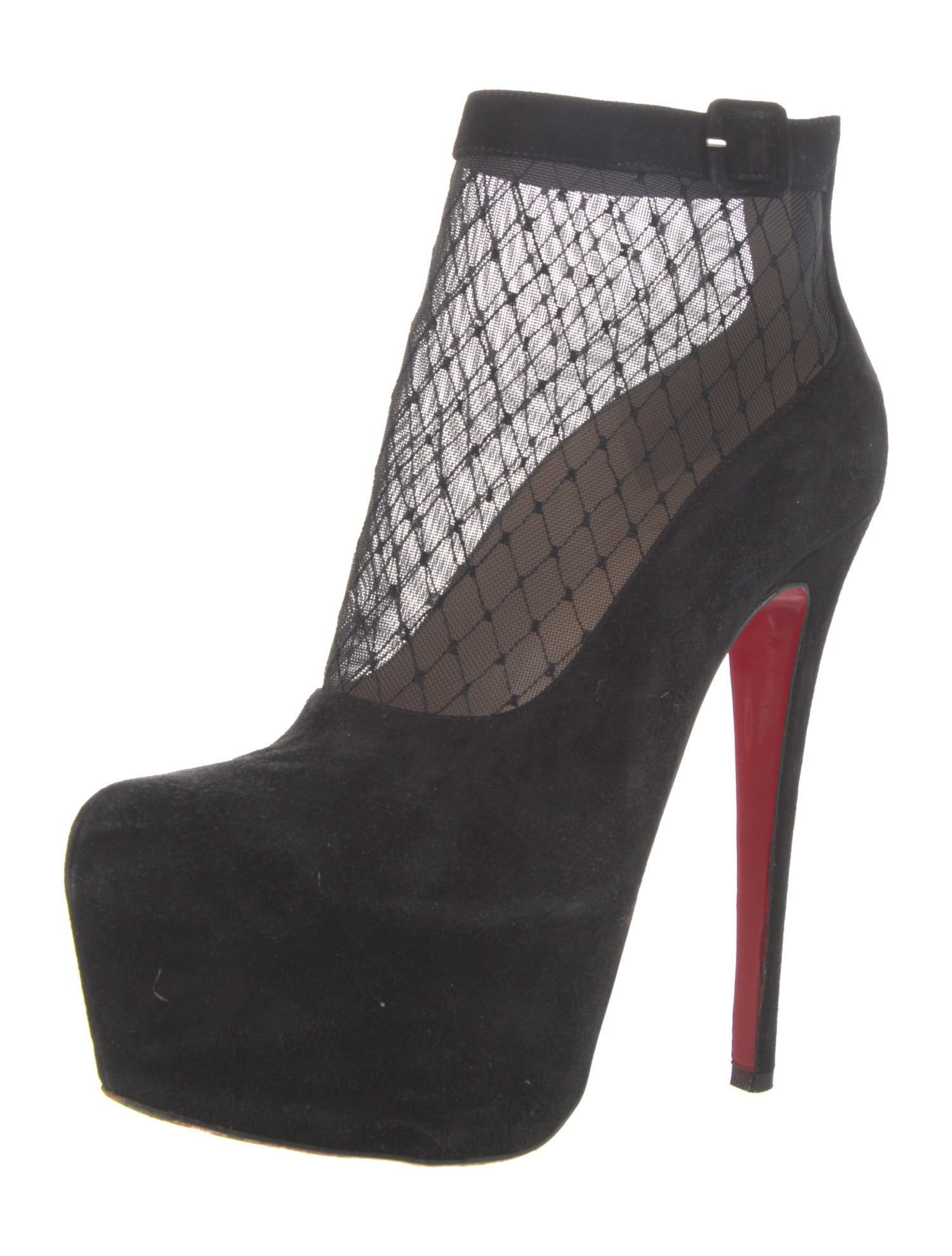 Christian Louboutin Suede Mesh Accents Boots