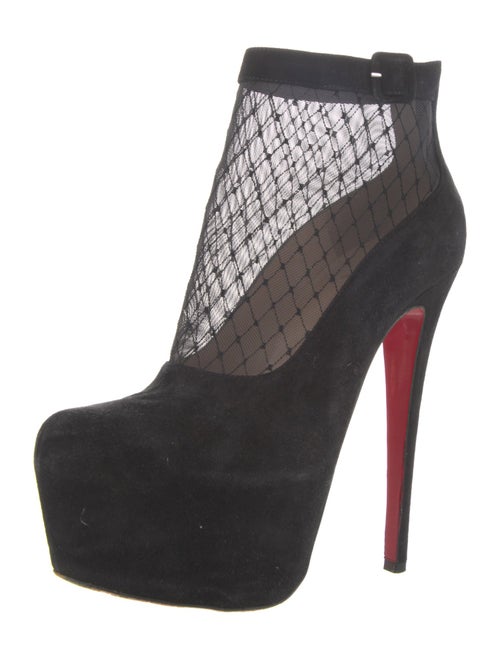 Christian Louboutin Suede Mesh Accents Boots