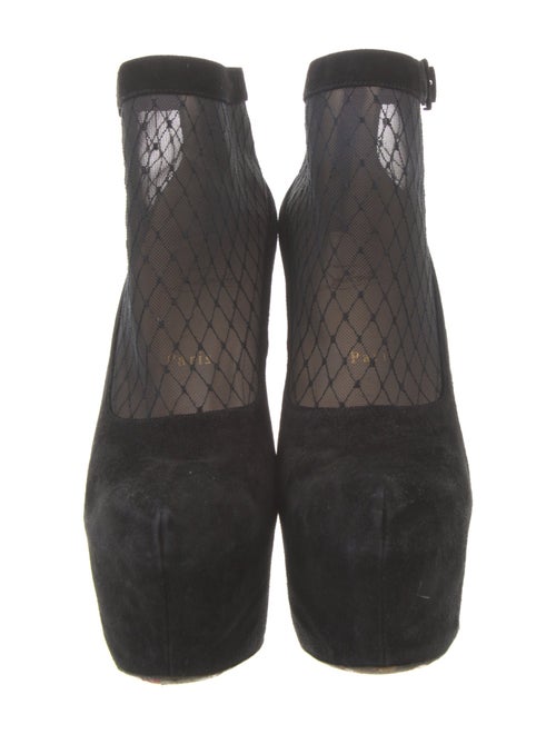 Christian Louboutin Suede Mesh Accents Boots