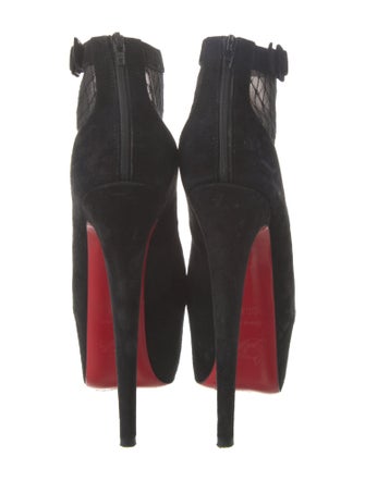 Christian Louboutin Suede Mesh Accents Boots