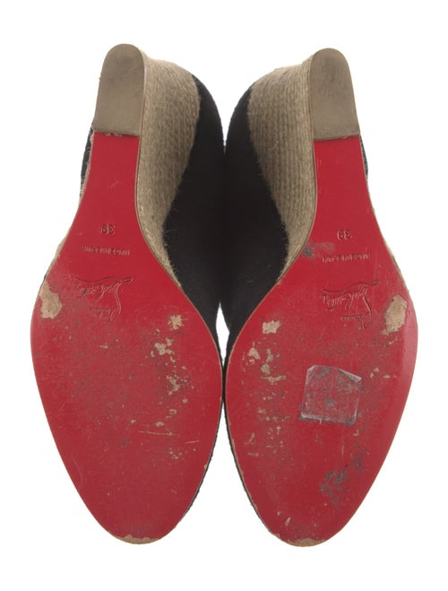 Christian Louboutin Canvas Leather Trim Embellishment Boots