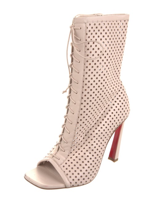 Christian Louboutin Leather Lasercut Accents Lace-Up Boots
