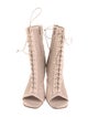 Christian Louboutin Leather Lasercut Accents Lace-Up Boots