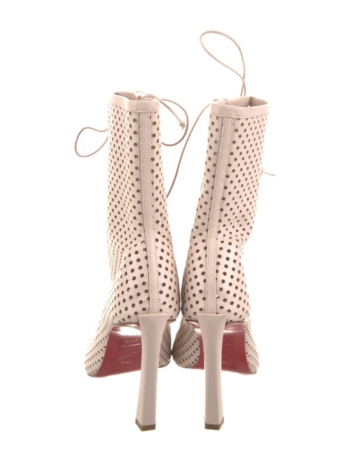Christian Louboutin Leather Lasercut Accents Lace-Up Boots