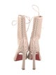 Christian Louboutin Leather Lasercut Accents Lace-Up Boots