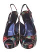 Christian Louboutin Patent Leather Printed Slingback Sandals