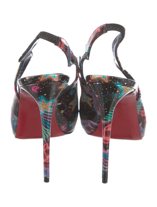 Christian Louboutin Patent Leather Printed Slingback Sandals