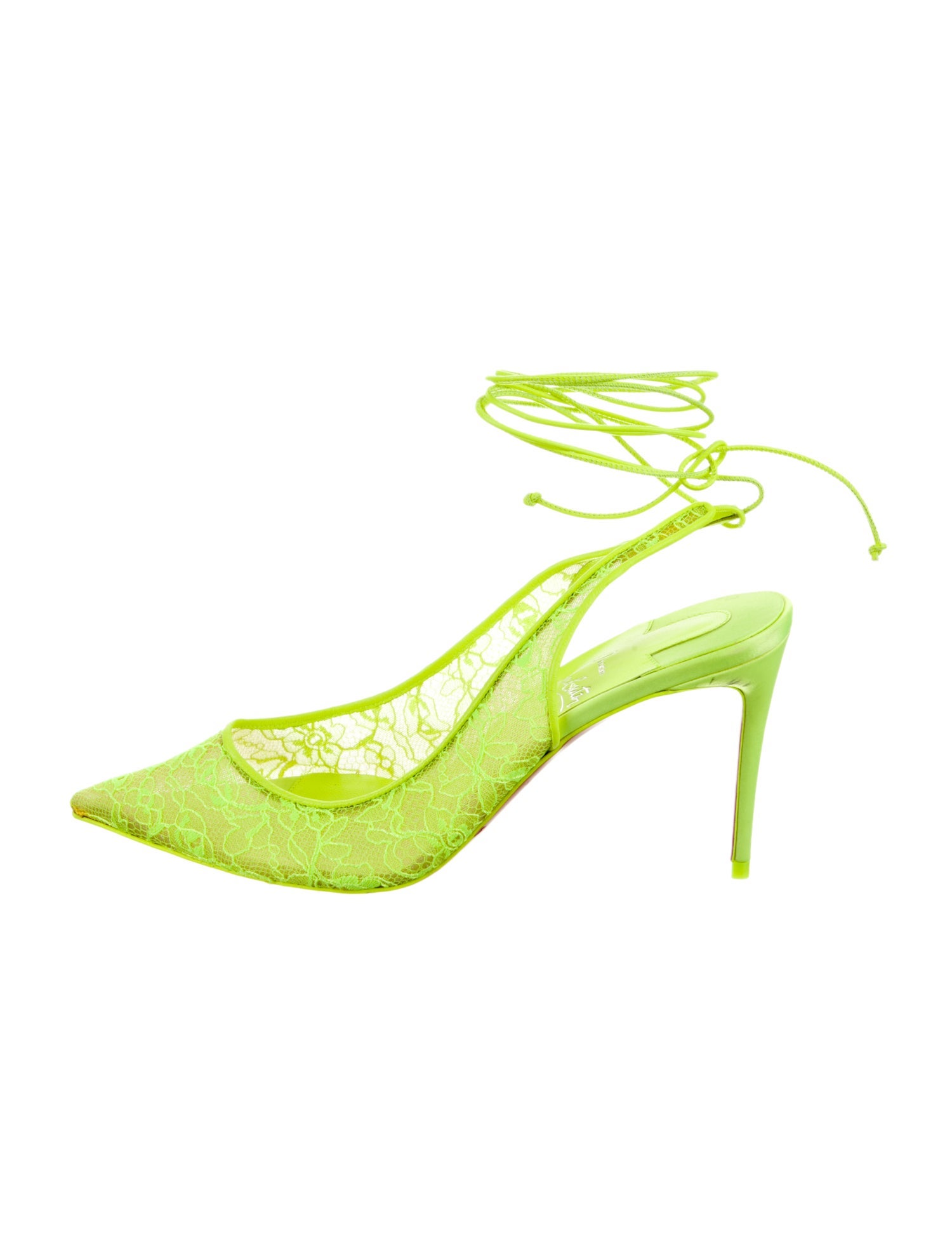 Christian Louboutin Lace Lace Pattern Slingback Pumps
