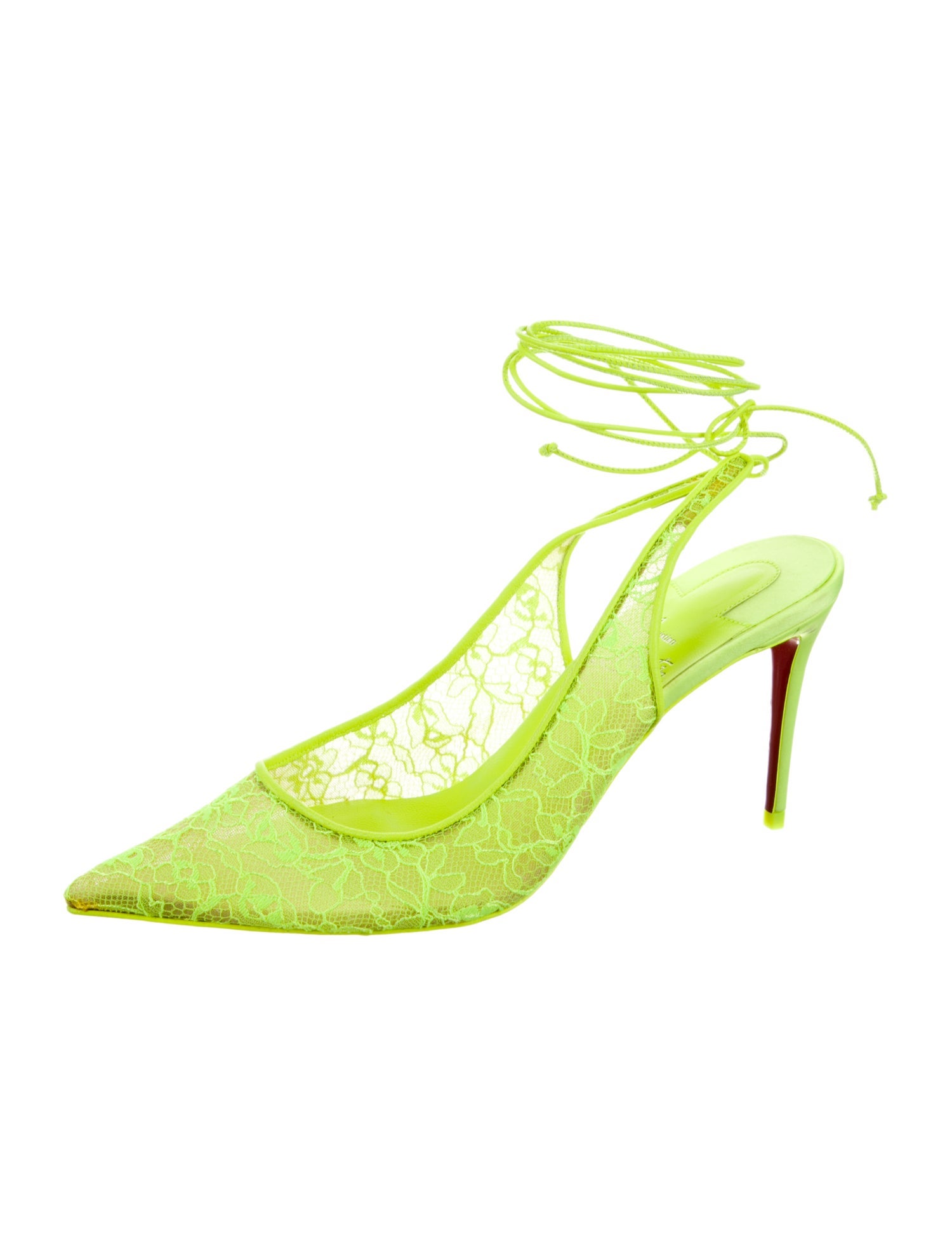 Christian Louboutin Lace Lace Pattern Slingback Pumps