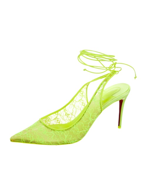 Christian Louboutin Lace Lace Pattern Slingback Pumps