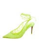 Christian Louboutin Lace Lace Pattern Slingback Pumps