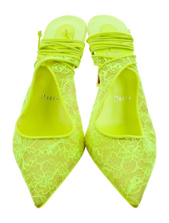 Christian Louboutin Lace Lace Pattern Slingback Pumps
