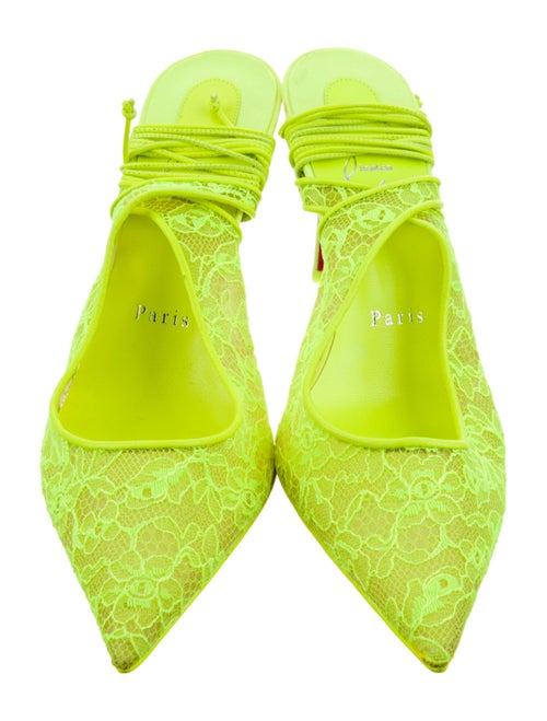 Christian Louboutin Lace Lace Pattern Slingback Pumps