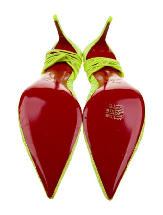 Christian Louboutin Lace Lace Pattern Slingback Pumps