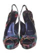 Christian Louboutin Patent Leather Printed Slingback Sandals