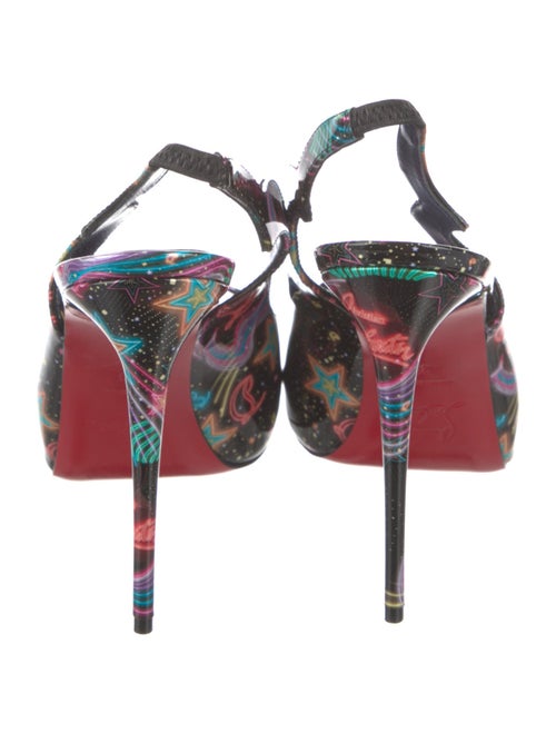 Christian Louboutin Patent Leather Printed Slingback Sandals