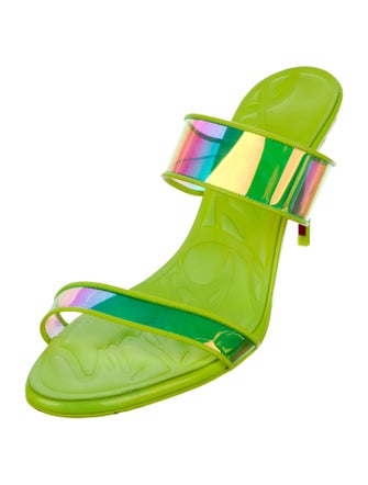 Christian Louboutin PVC Leather Trim Embellishment Slides