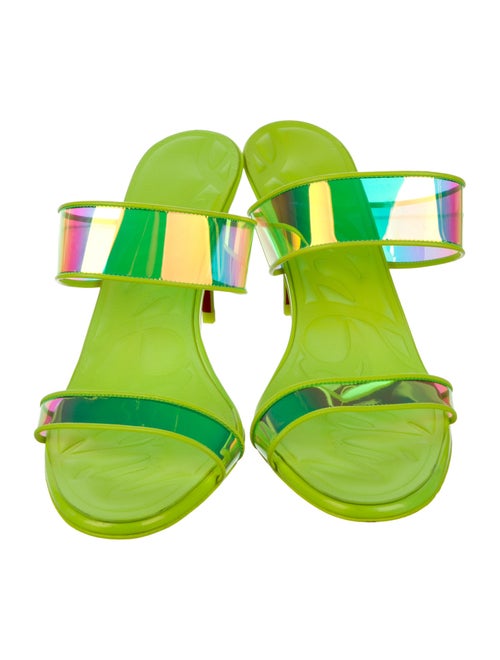 Christian Louboutin PVC Leather Trim Embellishment Slides