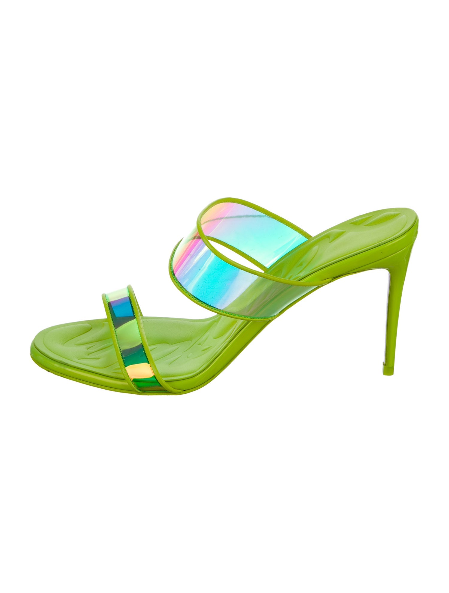 Christian Louboutin PVC Leather Trim Embellishment Slides