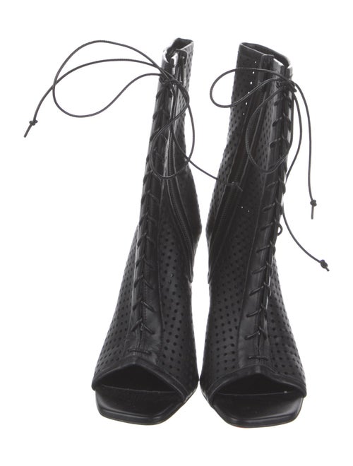 Christian Louboutin Leather Lasercut Accents Lace-Up Boots