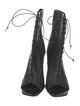 Christian Louboutin Leather Lasercut Accents Lace-Up Boots