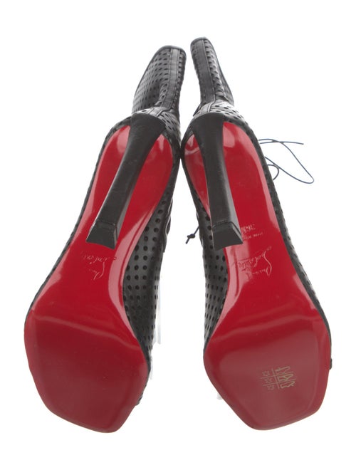 Christian Louboutin Leather Lasercut Accents Lace-Up Boots