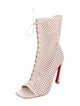 Christian Louboutin Leather Lasercut Accents Lace-Up Boots