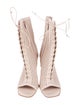 Christian Louboutin Leather Lasercut Accents Lace-Up Boots
