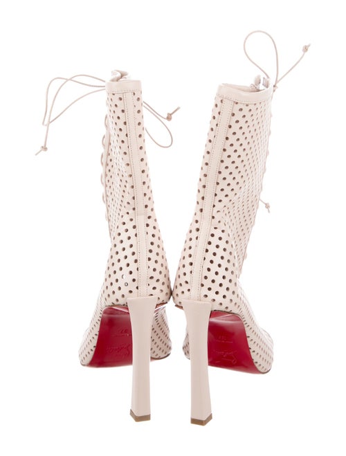 Christian Louboutin Leather Lasercut Accents Lace-Up Boots